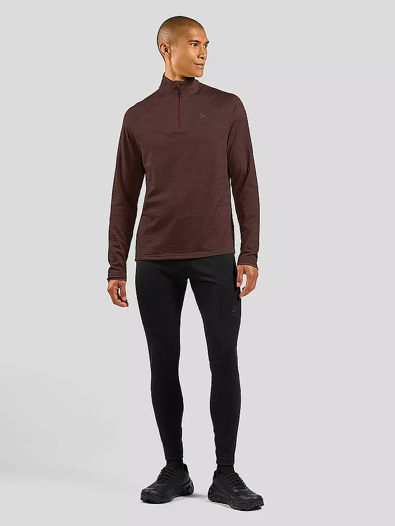 ODLO | Sous-vêtement de ski homme Millennium Element 1/2 Zip | Marron