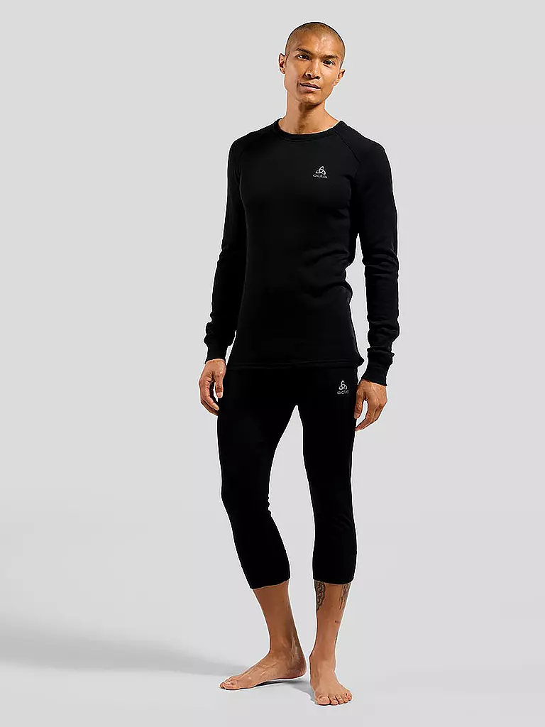 ODLO | T-shirt de corps homme ACTIVE WARM ECO Base Layer | Noir
