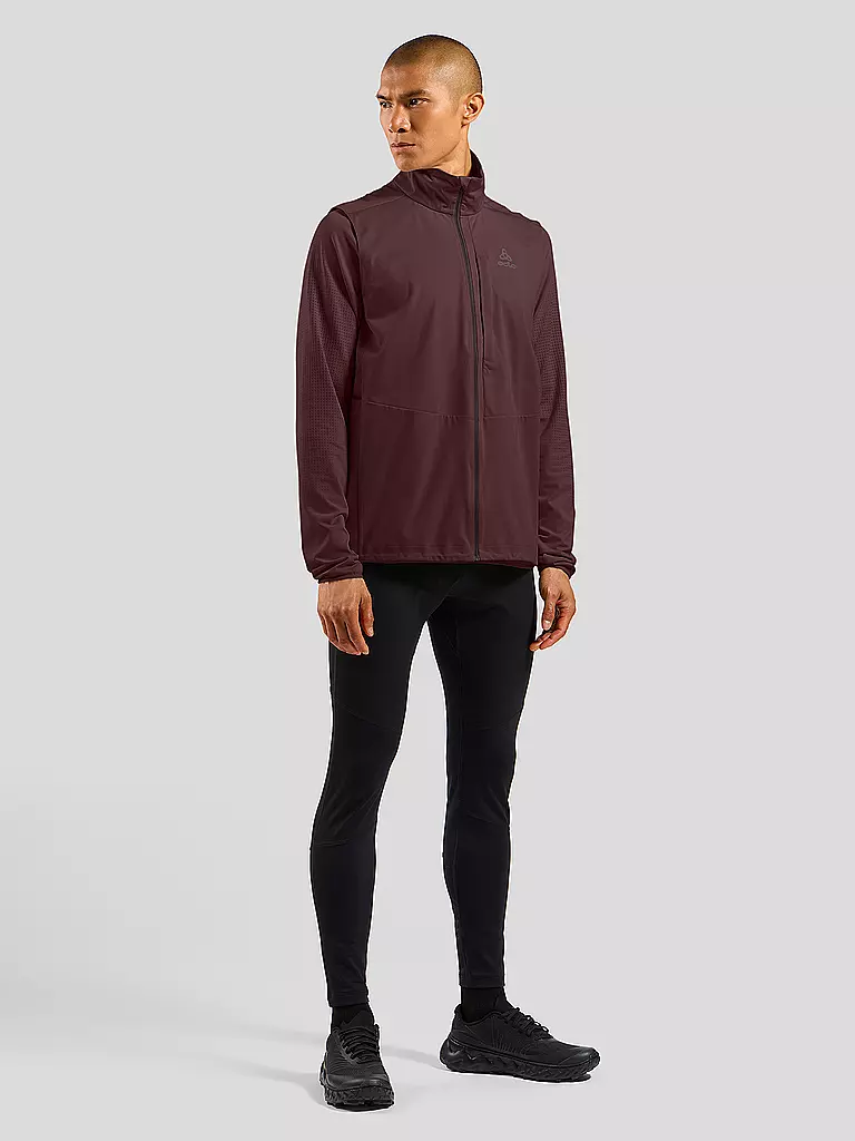 ODLO | Veste de course softshell Zeroweight Warm pour hommes | Rouge foncé