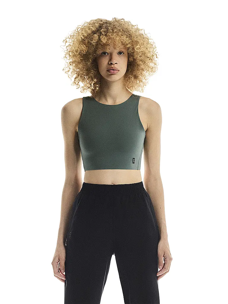 ON | Débardeur de course Core 2en1 Crop pour femme | Olive