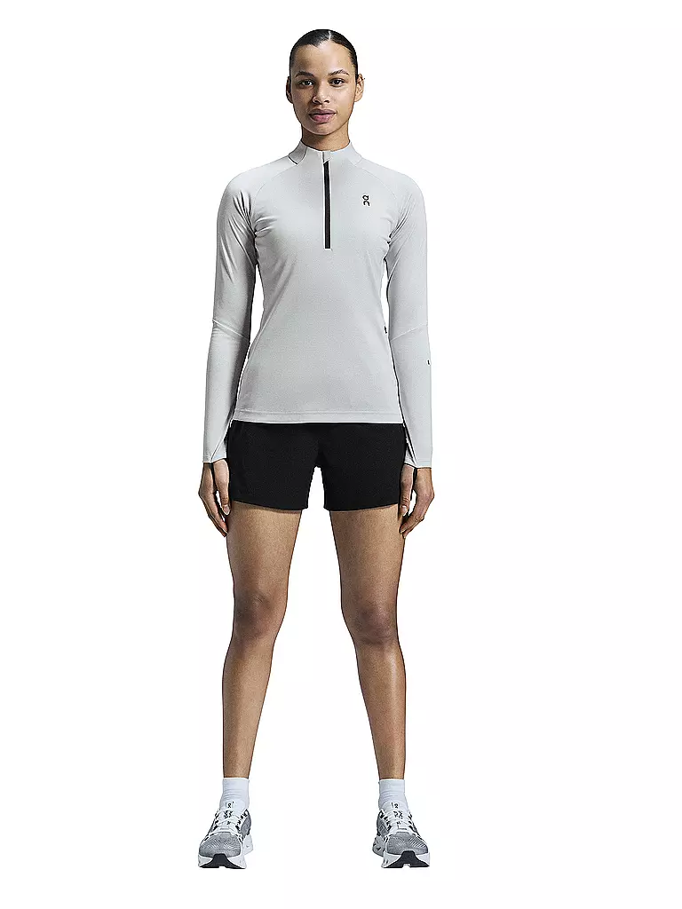 ON | Damen Funktions Zipshirt Climate | Gris clair
