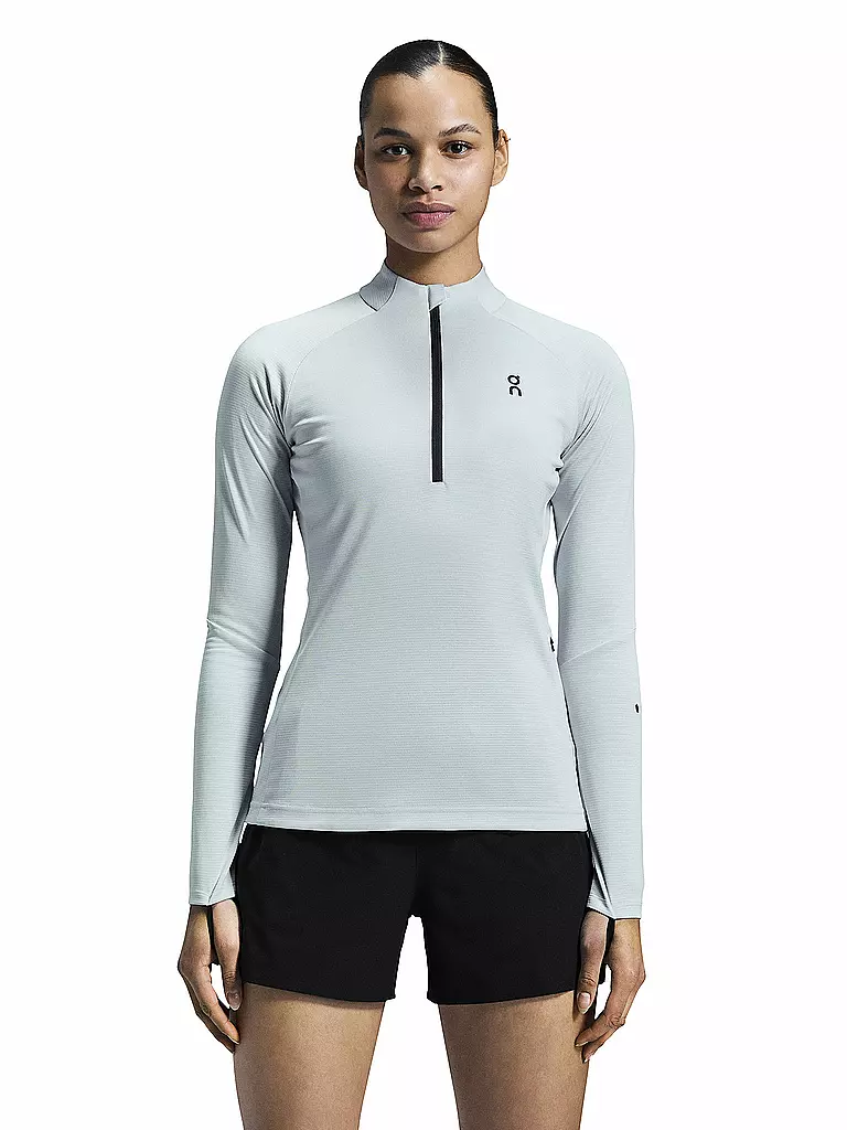 ON | Damen Funktions Zipshirt Climate | Gris clair