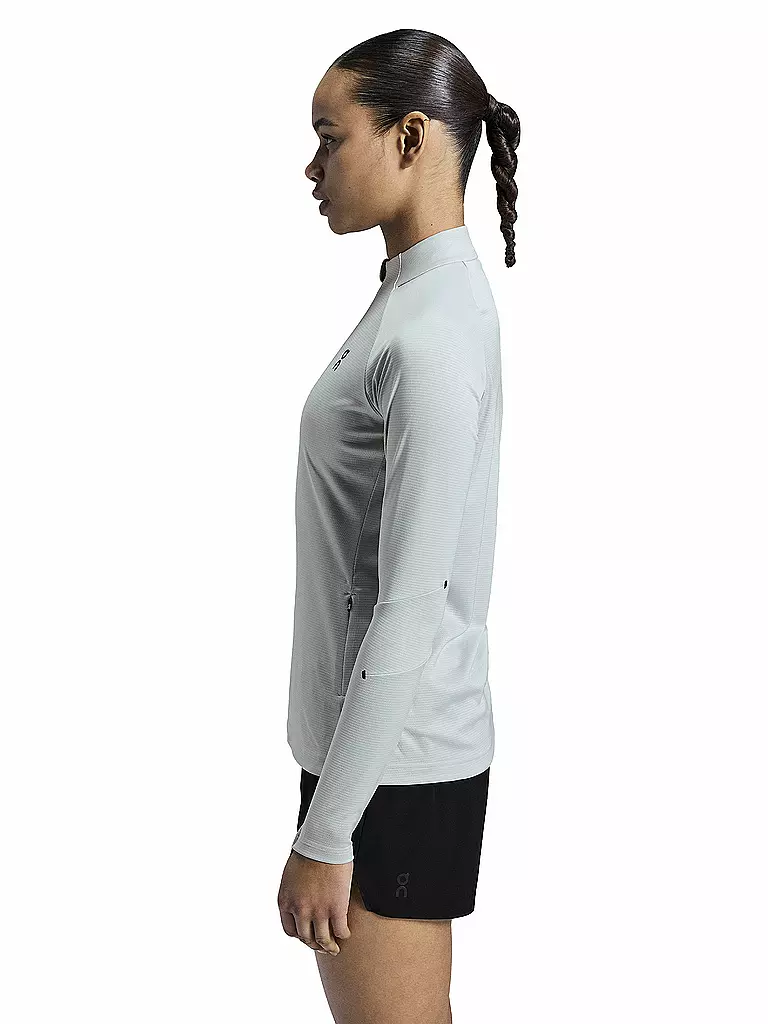 ON | Damen Funktions Zipshirt Climate | Gris clair