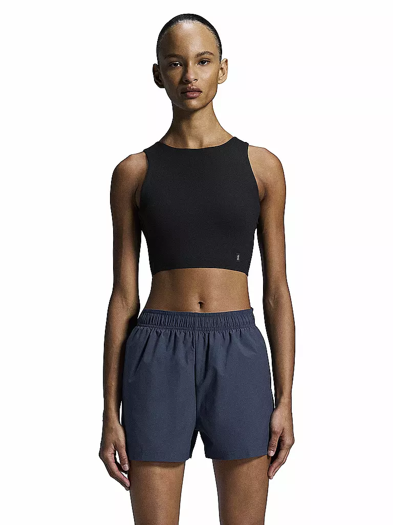 ON | Damen Laufshirt Core 2in1 Crop | Noir