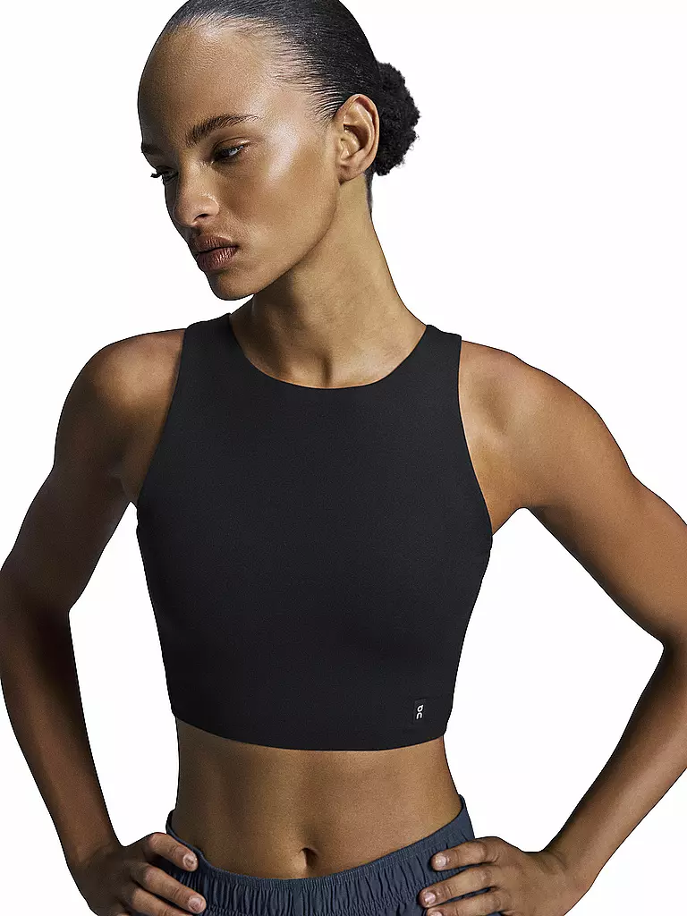 ON | Damen Laufshirt Core 2in1 Crop | Noir