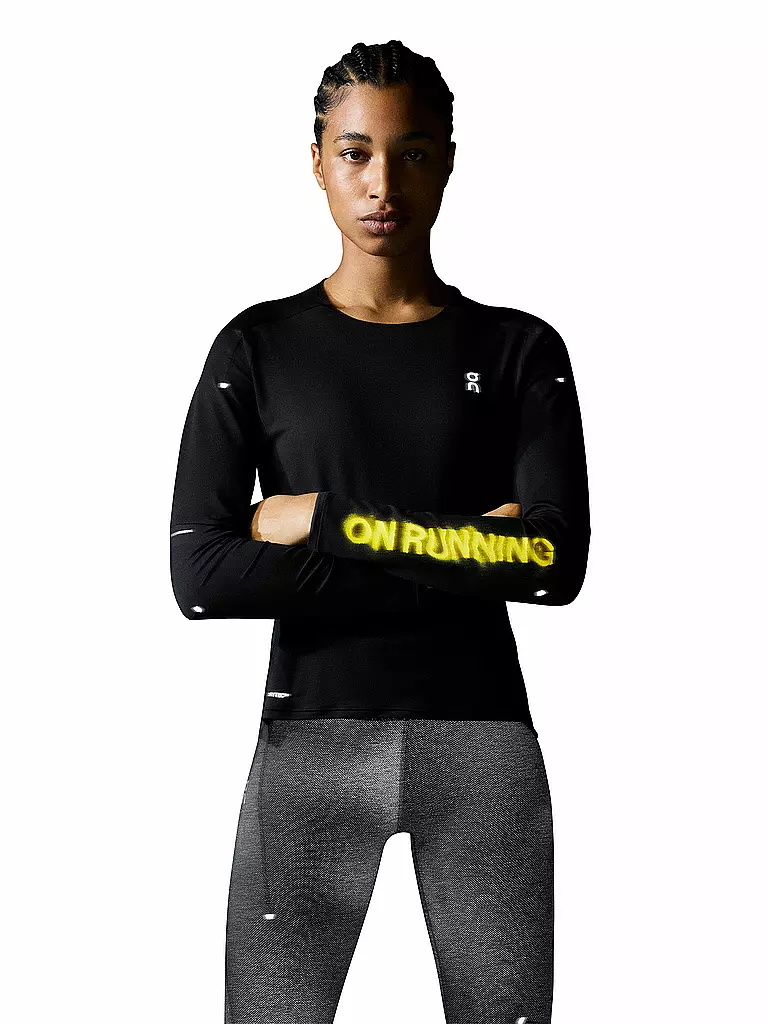 ON | Damen Laufshirt Performance Long-T Lumos  | Noir