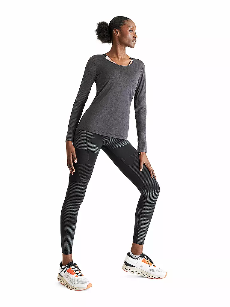 ON | Damen Laufshirt Performance Long-T Lumos | Noir