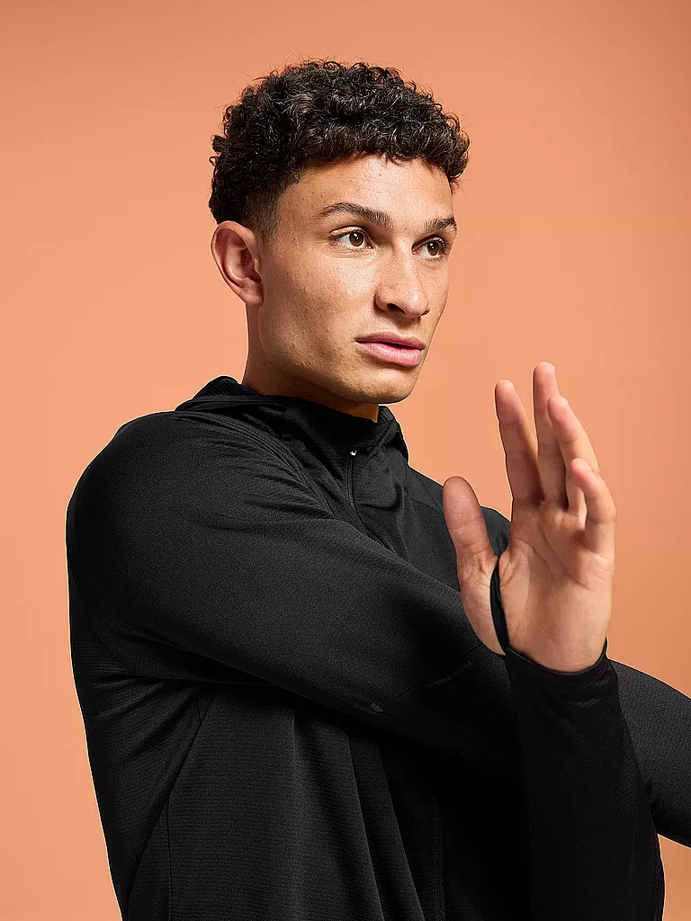 ON | Herren Laufjacke Climate Zip Hoodie | Noir