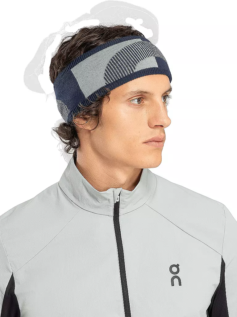 ON | Stirnband Explorer Merino | Bleu foncé