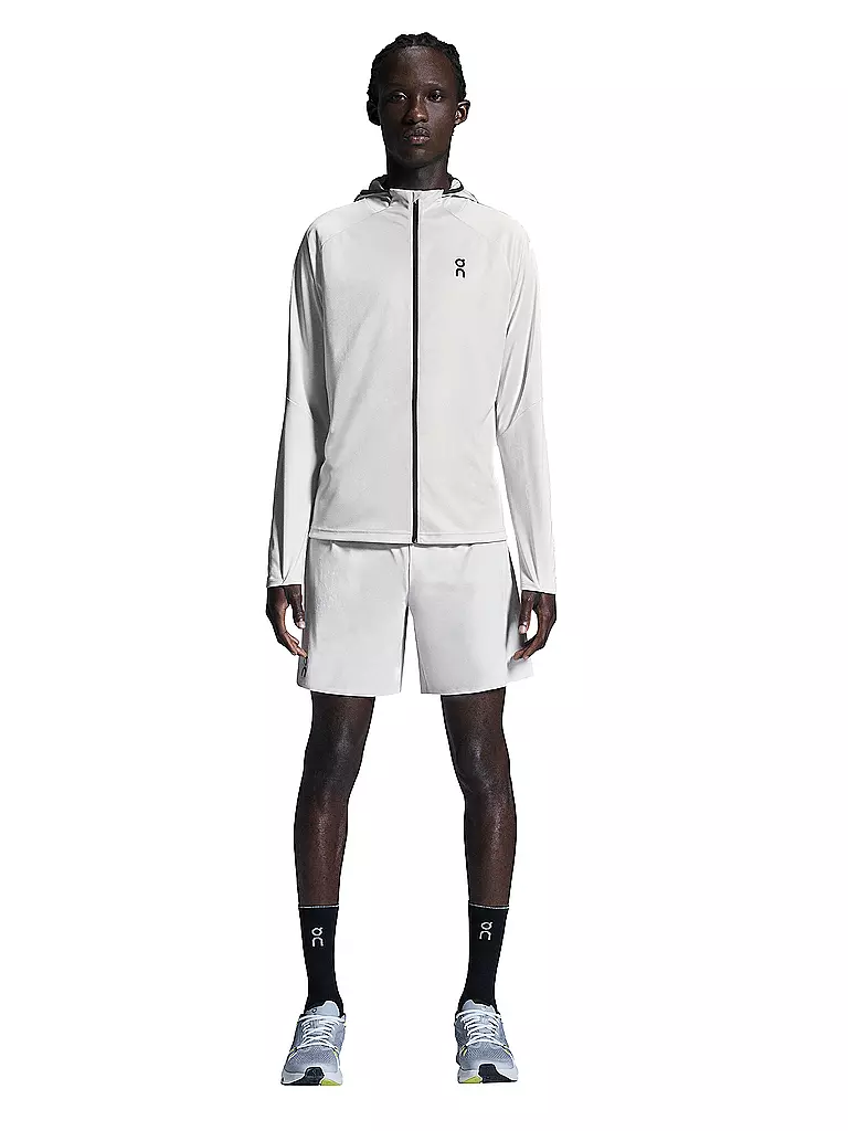 ON | Veste de course à capuche zippée Climate pour hommes | Argent