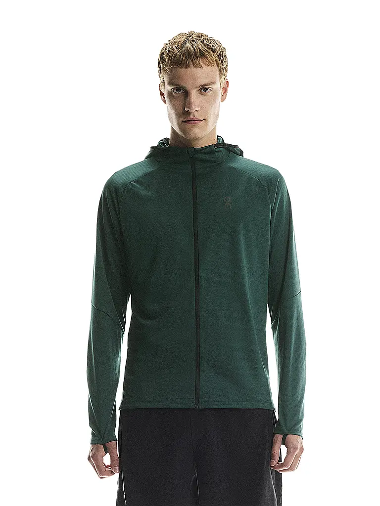 ON | Veste de course zippée à capuche Climate pour hommes | Bleu