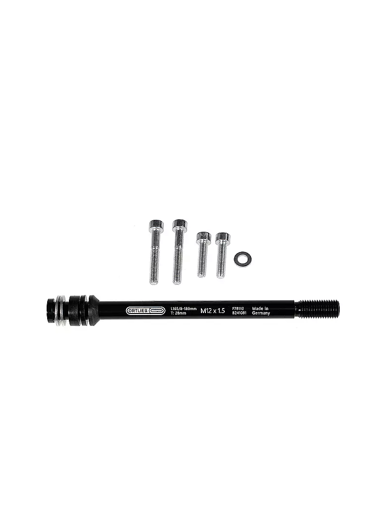 ORTLIEB | Adaptateur d'axe traversant Thru Axle M6 | Noir