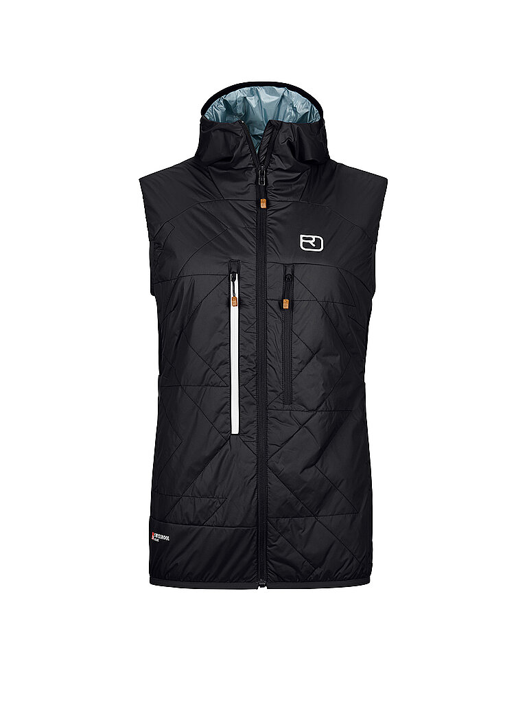 Veste isolante à capuche Swisswool Piz Boès noir S