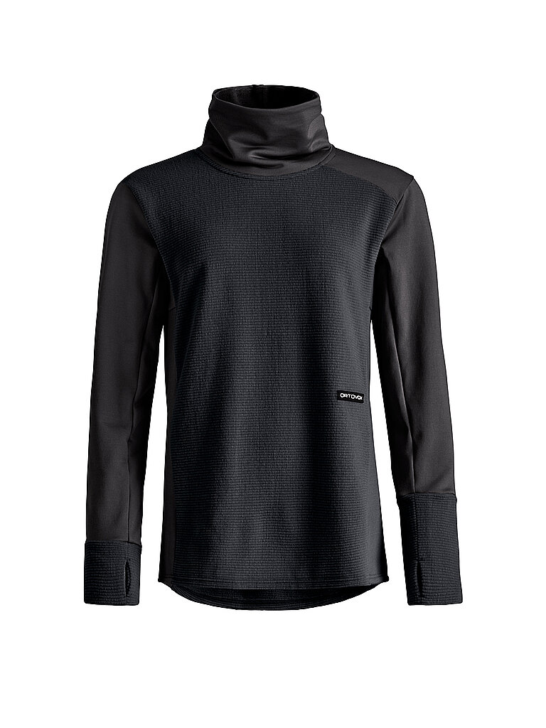 Sweat fonctionnel en polaire côtelé noir S