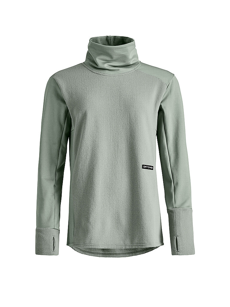 Sweat fonctionnel en polaire côtelé olive L