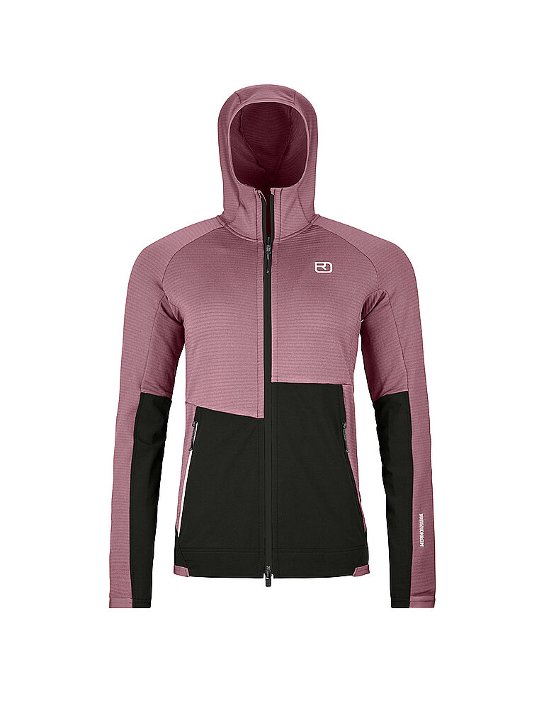 Veste polaire à capuche Rib rose XS