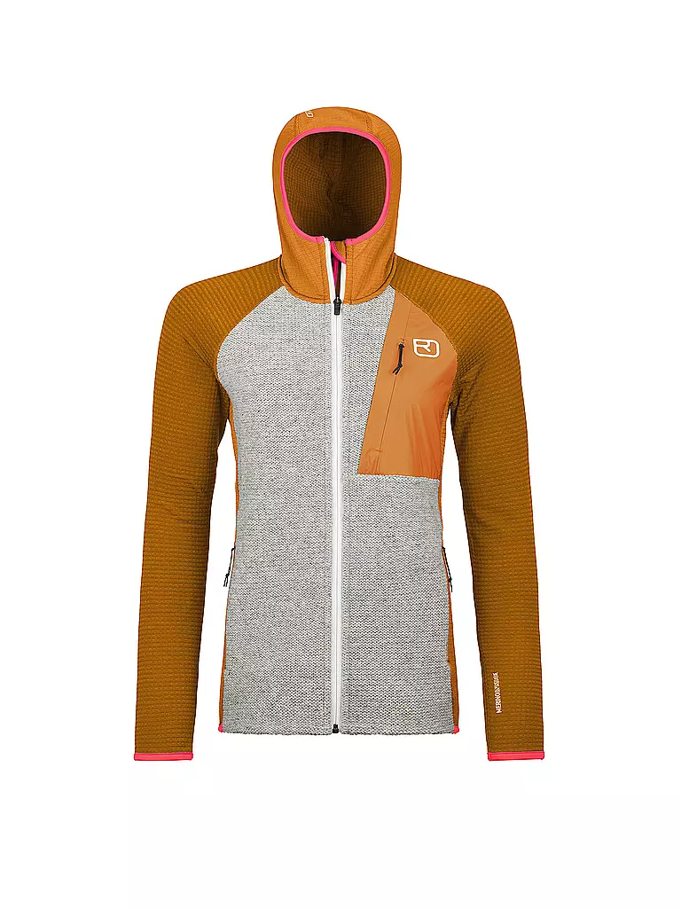 ORTOVOX | Damen Fleecejacke Classic Knit Hoodie | Orange