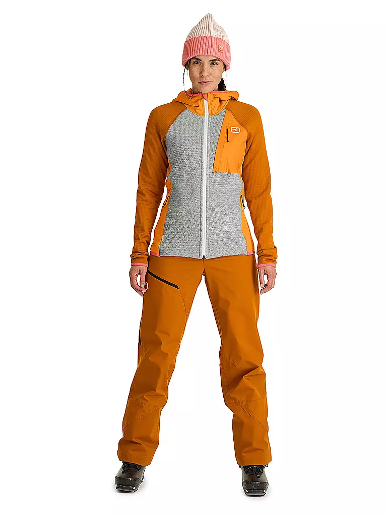 ORTOVOX | Damen Fleecejacke Classic Knit Hoodie | Orange