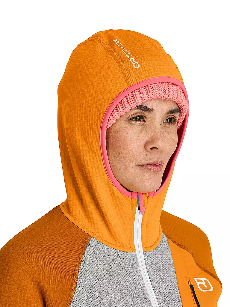 ORTOVOX | Damen Fleecejacke Classic Knit Hoodie | Orange