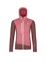 ORTOVOX | Veste polaire à capuche quadrillée pour femmes | Corail