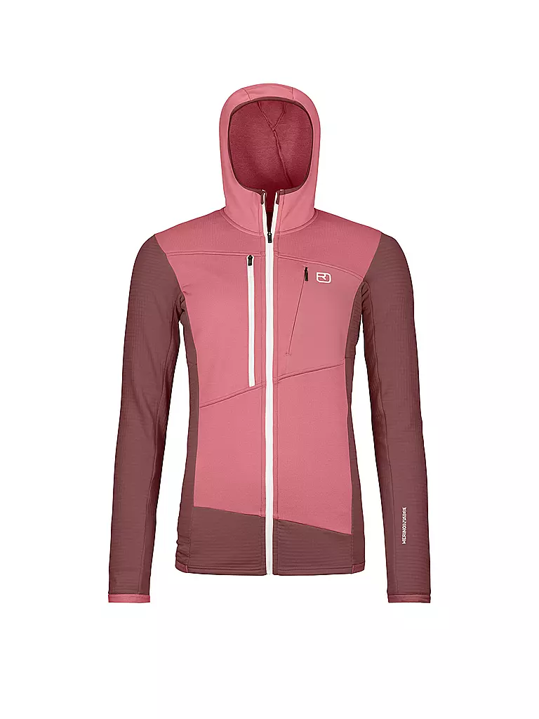 ORTOVOX | Damen Fleecejacke Fleece Grid Hoodie | Corail