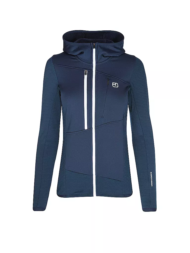 ORTOVOX | Damen Fleecejacke Fleece Grid Hoodie | Bleu foncé