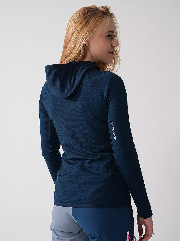 ORTOVOX | Damen Fleecejacke Fleece Grid Hoodie | Bleu foncé