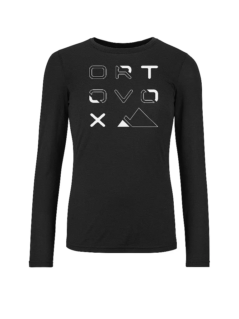 ORTOVOX | Damen Funktionsshirt 185 Merino Brand Outline | Noir