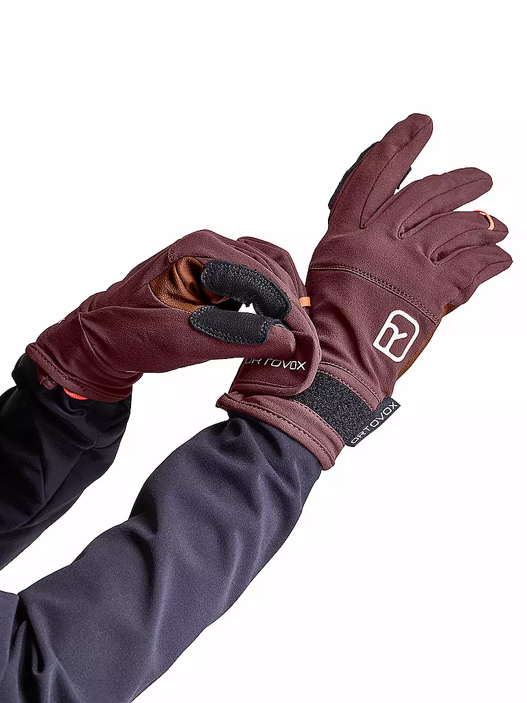 ORTOVOX | Gants de randonnée légers pour femmes | Rouge foncé