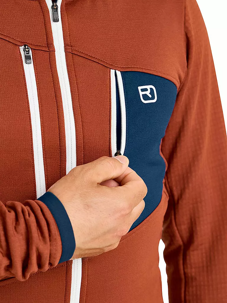 ORTOVOX | Herren Fleecejacke Grid Hoodie | Cuivre