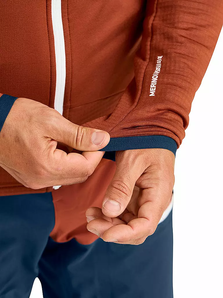 ORTOVOX | Herren Fleecejacke Grid Hoodie | Cuivre