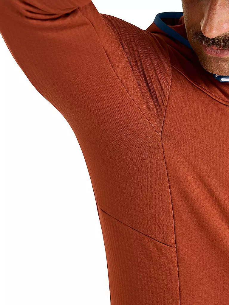 ORTOVOX | Herren Fleecejacke Grid Hoodie | Cuivre