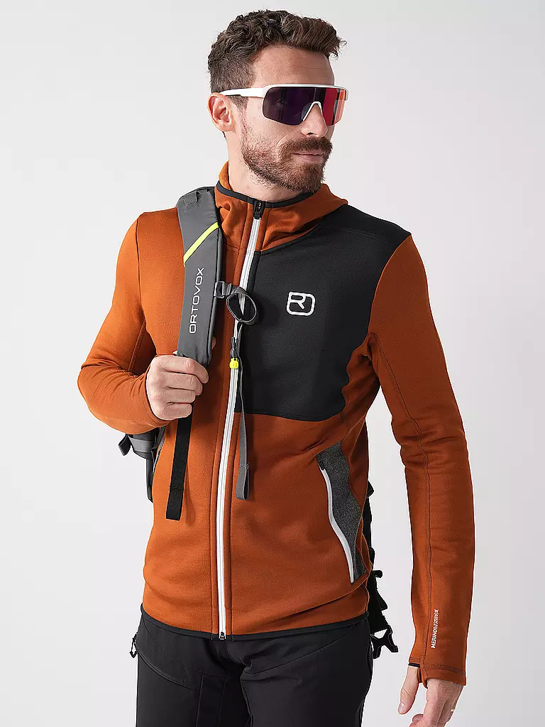 ORTOVOX | Herren Fleecejacke Hoodie | Marron