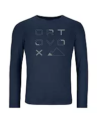 ORTOVOX | Herren Funktionsshirt 185 Merino Brand Outline | Bleu foncé