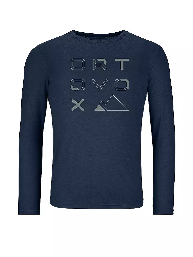 ORTOVOX | Herren Funktionsshirt 185 Merino Brand Outline | Bleu foncé
