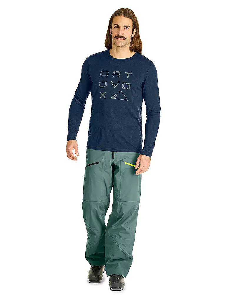 ORTOVOX | Herren Funktionsshirt 185 Merino Brand Outline | Bleu foncé