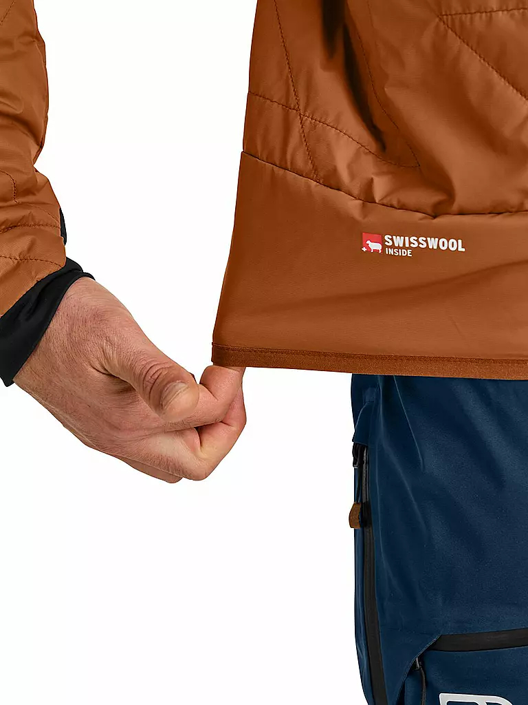 ORTOVOX | Herren Isojacke Piz Boé Swisswool | Marron