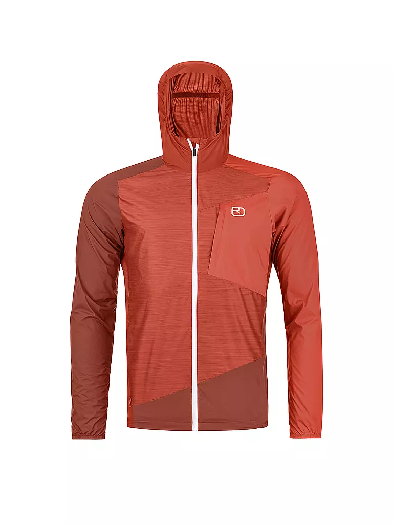 ORTOVOX | Herren Windjacke WIndbreaker Hoodie | Rouge