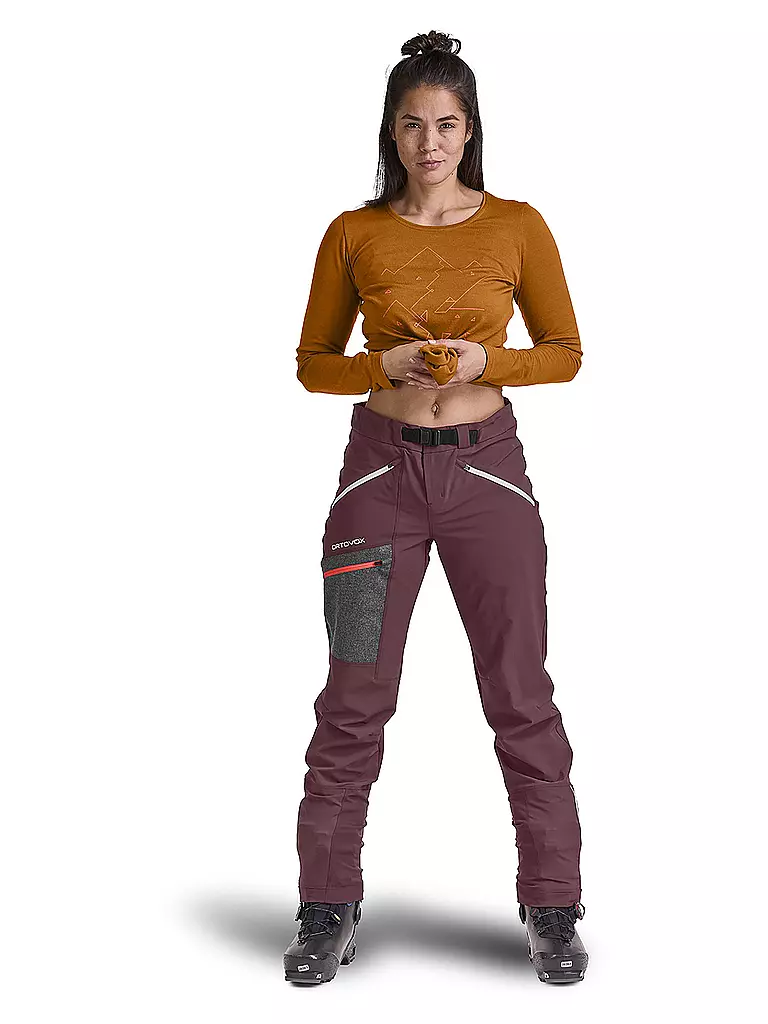 ORTOVOX | Pantalon de ski de randonnée Cevedale pour femmes | Rouge foncé