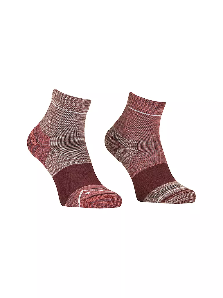 ORTOVOX | Quartersocken Alpine pour femmes | Rouge foncé