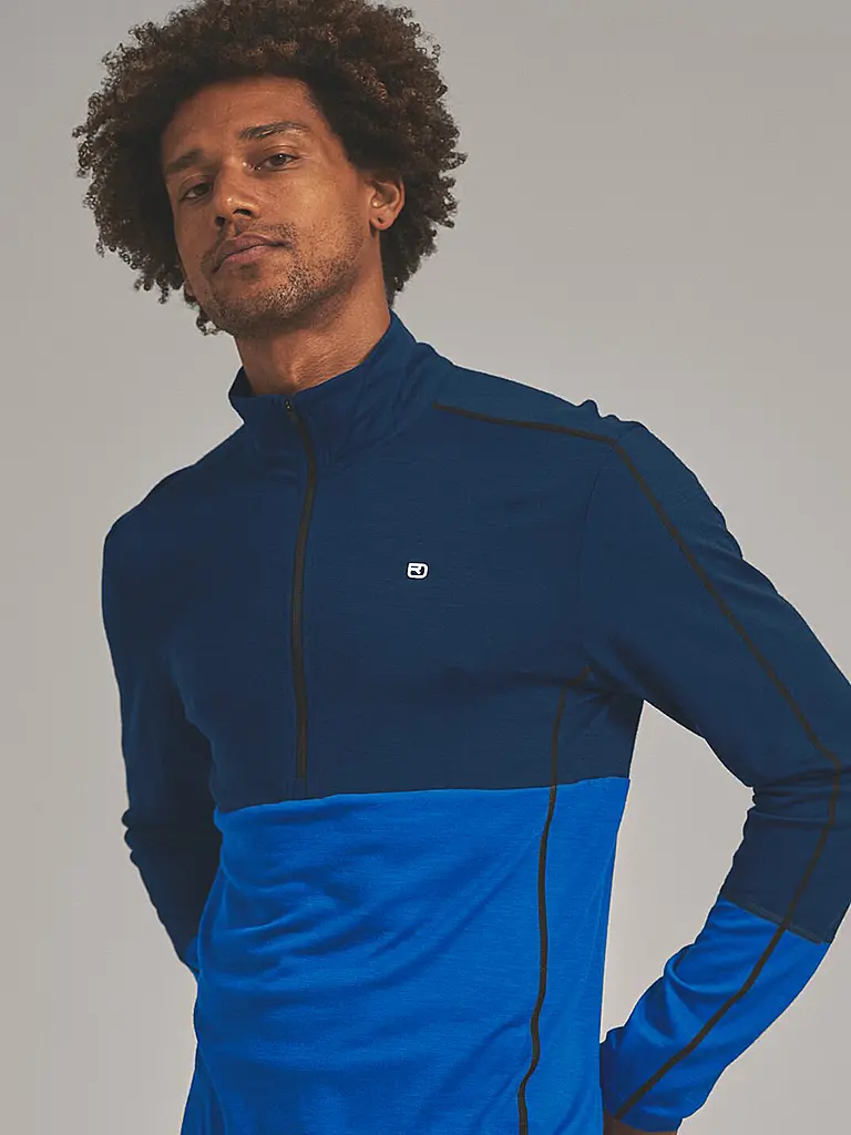 ORTOVOX | Sous-pull zippé homme 185 ROCK'N'WOOL | Bleu