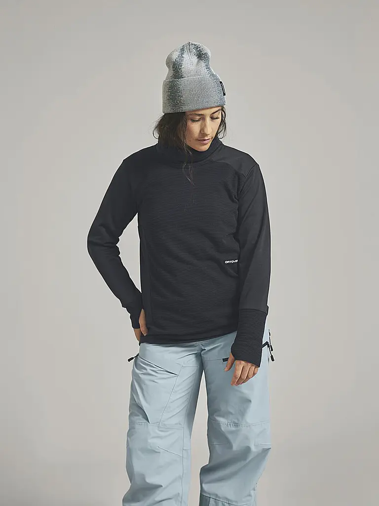ORTOVOX | Sweat fonctionnel en polaire côtelé pour femme | Noir