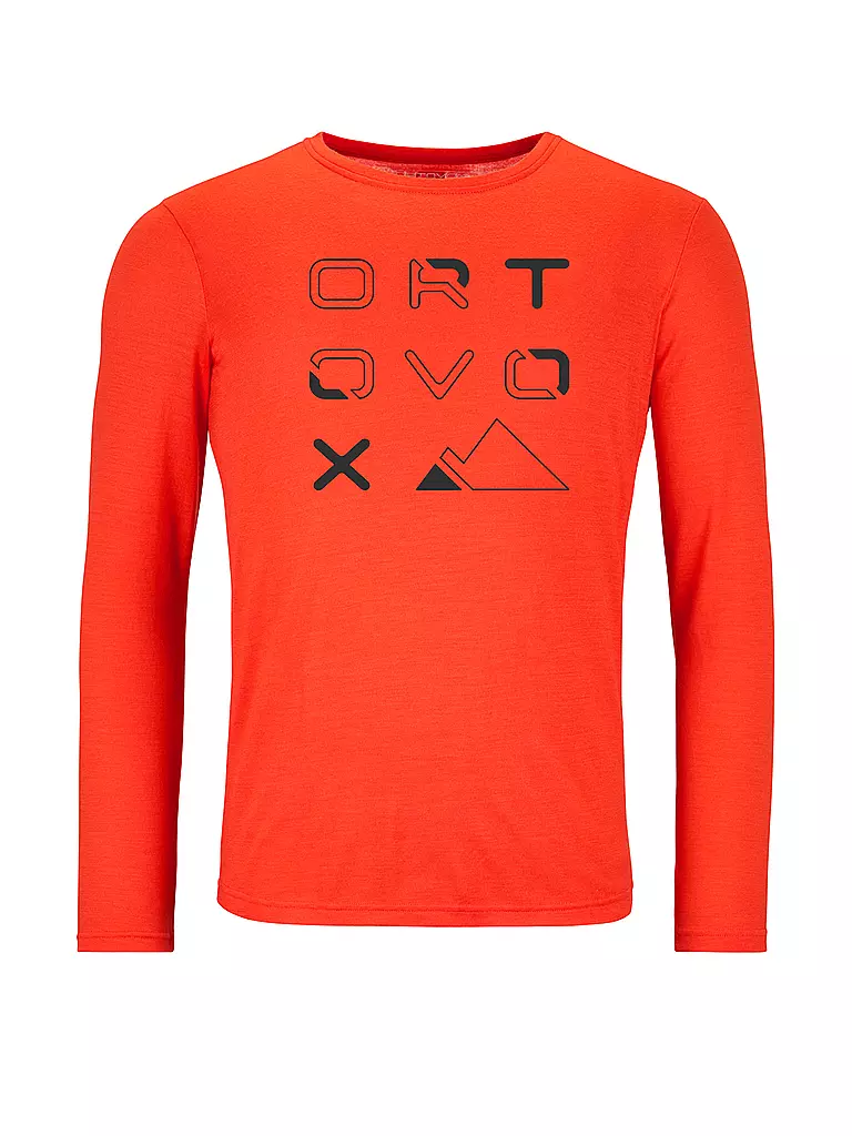 ORTOVOX | T-shirt de sport homme 185 Merino Brand Outline | Orange