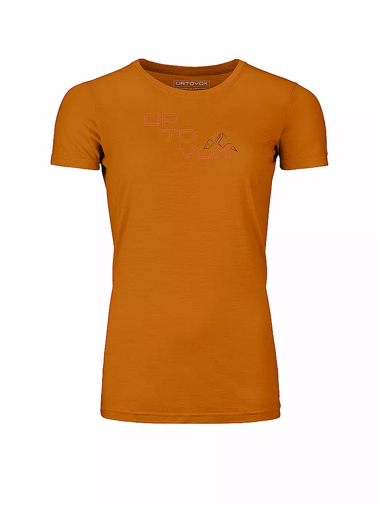 ORTOVOX | T-shirt de sport pour femmes 185 Merino Tangram | Orange