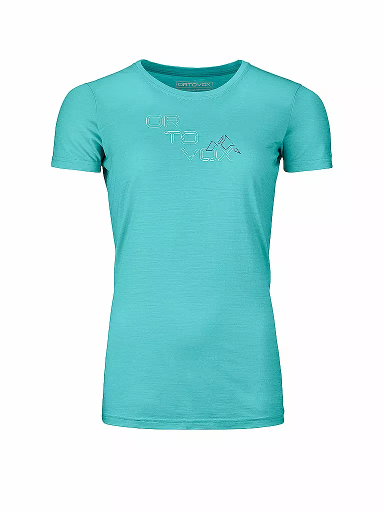 ORTOVOX | T-shirt fonctionnel femme 185 Merino Tangram | Menthe