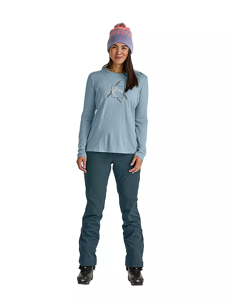 ORTOVOX | T-shirt fonctionnel femme MTN Coutout 185 Merino | Bleu clair