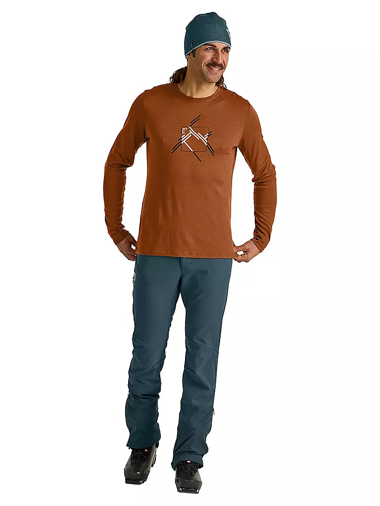 ORTOVOX | T-shirt fonctionnel homme 185 Merino MTN Cutout | Marron