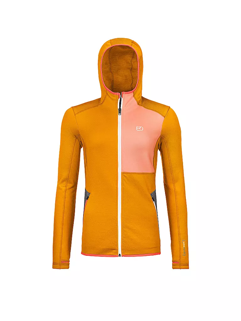 ORTOVOX | Veste à capuche en polaire pour femmes | Orange