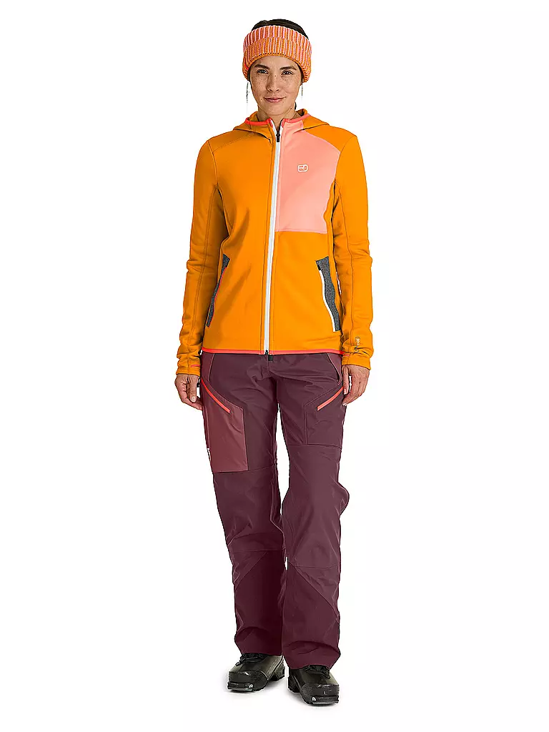 ORTOVOX | Veste à capuche en polaire pour femmes | Orange
