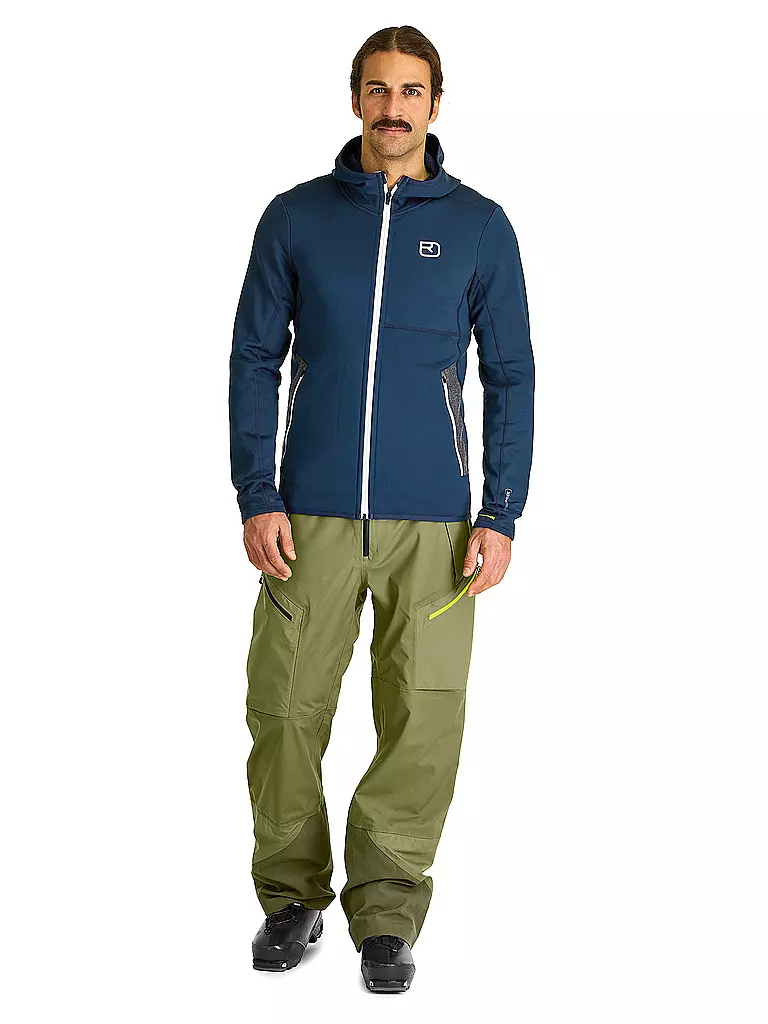 ORTOVOX | Veste à capuche en polaire pour homme | Bleu foncé